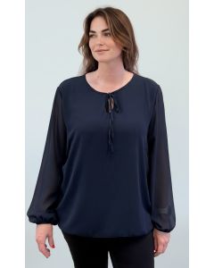 T-shirt uni Eva donkerblauw