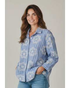 Blouse borduur Noa bloem