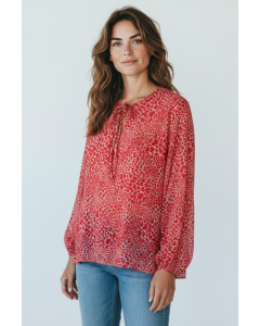 T-shirt print Eva-hartjes fuxia