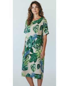 Jurk print Lieke beige
