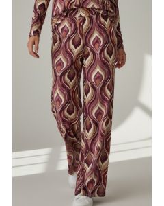 Broek print Tess bordeaux