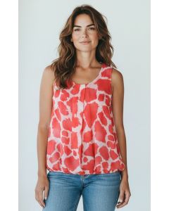 Top print Iris roze