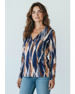 T-shirt print Lina donkerblauw