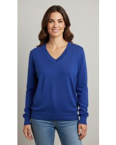 Pullover V-hals 0572 kobalt