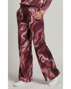 Broek print Tess-3 bordeaux