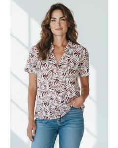 T-shirt print 6099 blad rood