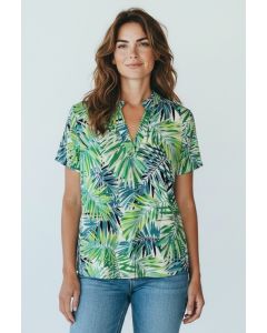 T-shirt print 6099 palm groen