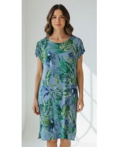 Jurk print Roos palm jeans