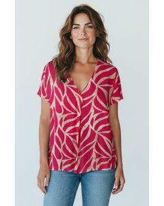 T-shirt print Linde Fuxia