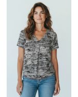T-shirt print Lina zwart