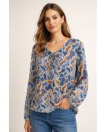 T-shirt print Eva-fancy lichtblauw