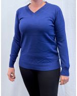 Pullover V-hals 0572 kobalt