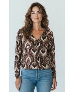 T-shirt print Lina bruin