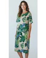 Jurk print Lieke beige