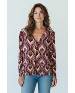 T-shirt print Lina bordeaux
