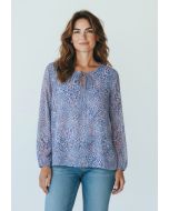 T-shirt print Eva-hartjes lichtblauw