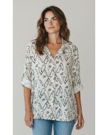 Blouse print Ella beige