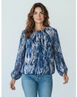 T-shirt print Liv donkerblauw