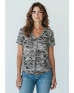 T-shirt print Lina zwart