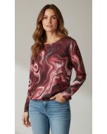 T-shirt print Zoe bordeaux