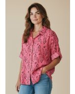 Blouse print Ella roze
