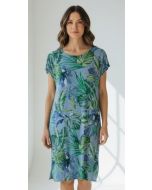 Jurk print Roos palm jeans