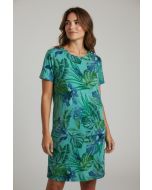 Jurk print roos palm groen